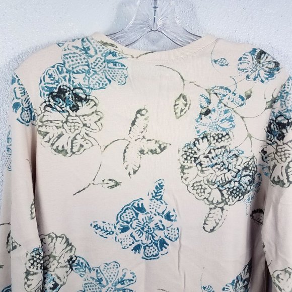 New York & Company Women's Long Sleeve V Neck Floral Shirt Top Blouse Sweater - Picture 8 of 11